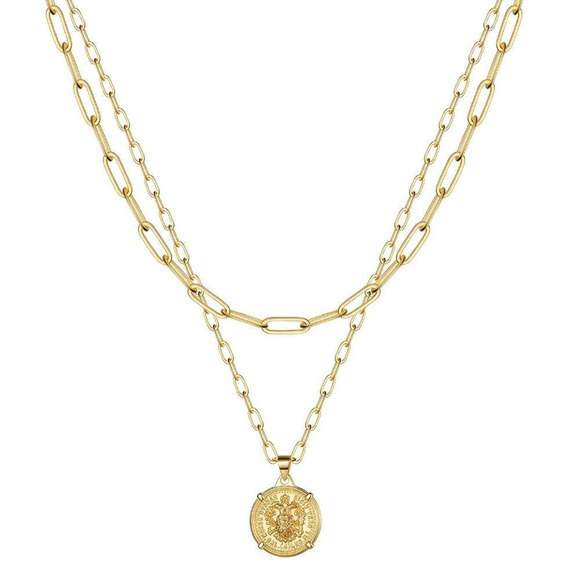 Jewelry - NWT Gold Double Necklace Chocker&Coin Necklace Duo